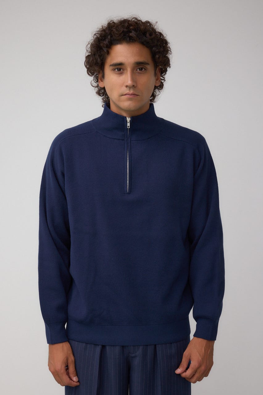 ミラノリブハーフジップ NVY M