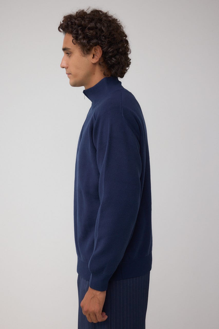 ミラノリブハーフジップ NVY M