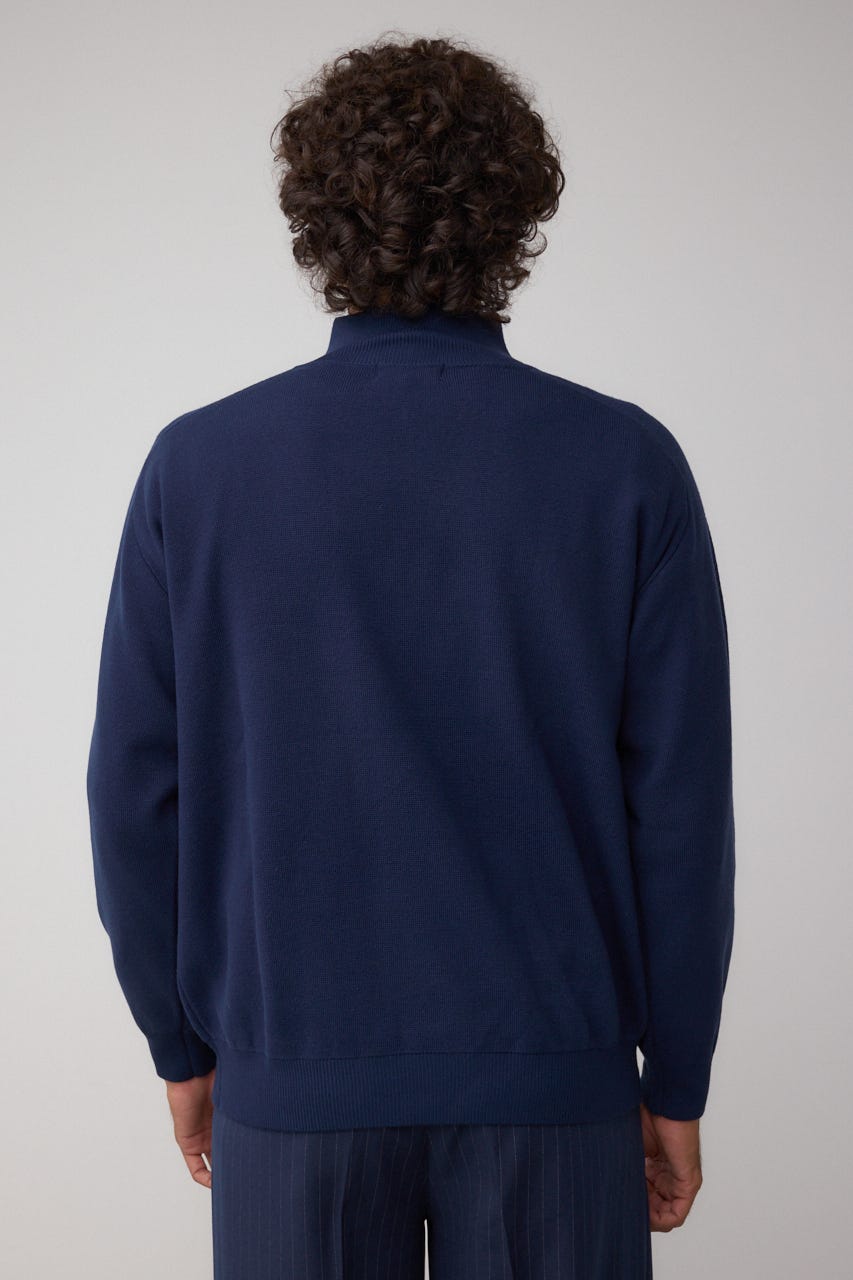 ミラノリブハーフジップ NVY M