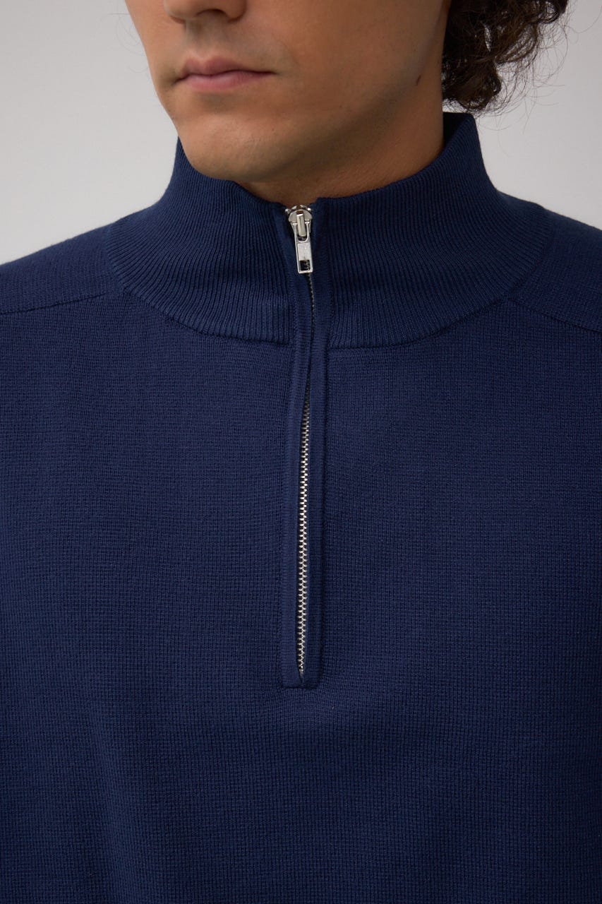 ミラノリブハーフジップ NVY M