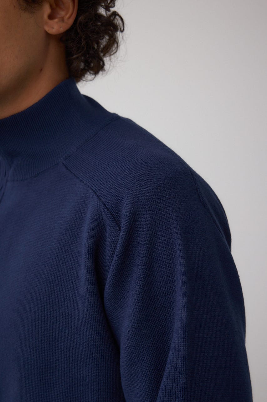 ミラノリブハーフジップ NVY M