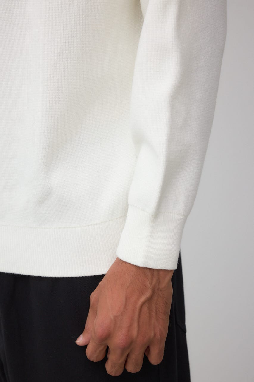 ミラノリブハーフジップ O/WHT M