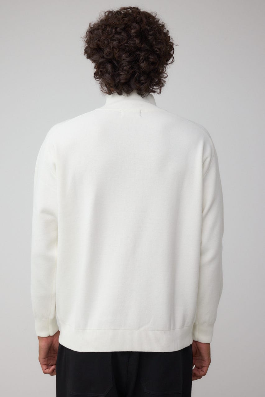 ミラノリブハーフジップ O/WHT M