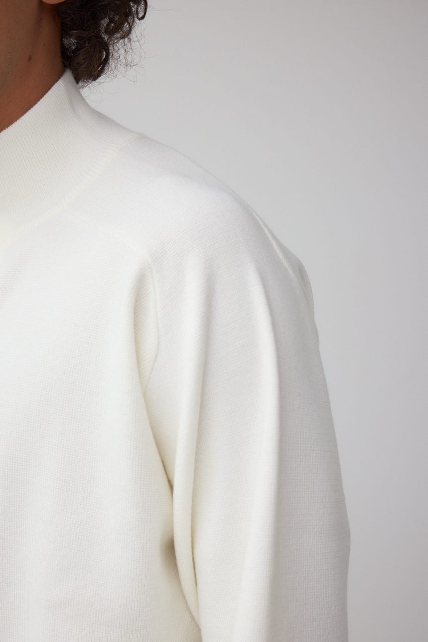 ミラノリブハーフジップ O/WHT M