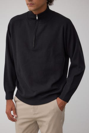 ミラノリブハーフジップ