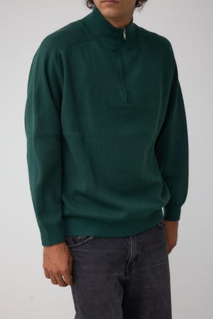 ミラノリブハーフジップ