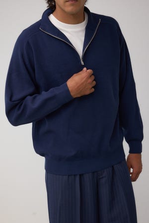 ミラノリブハーフジップ