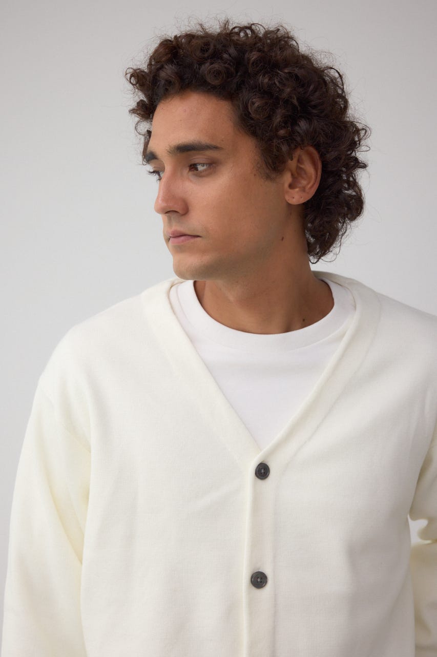 ミラノリブカーディガン O/WHT M