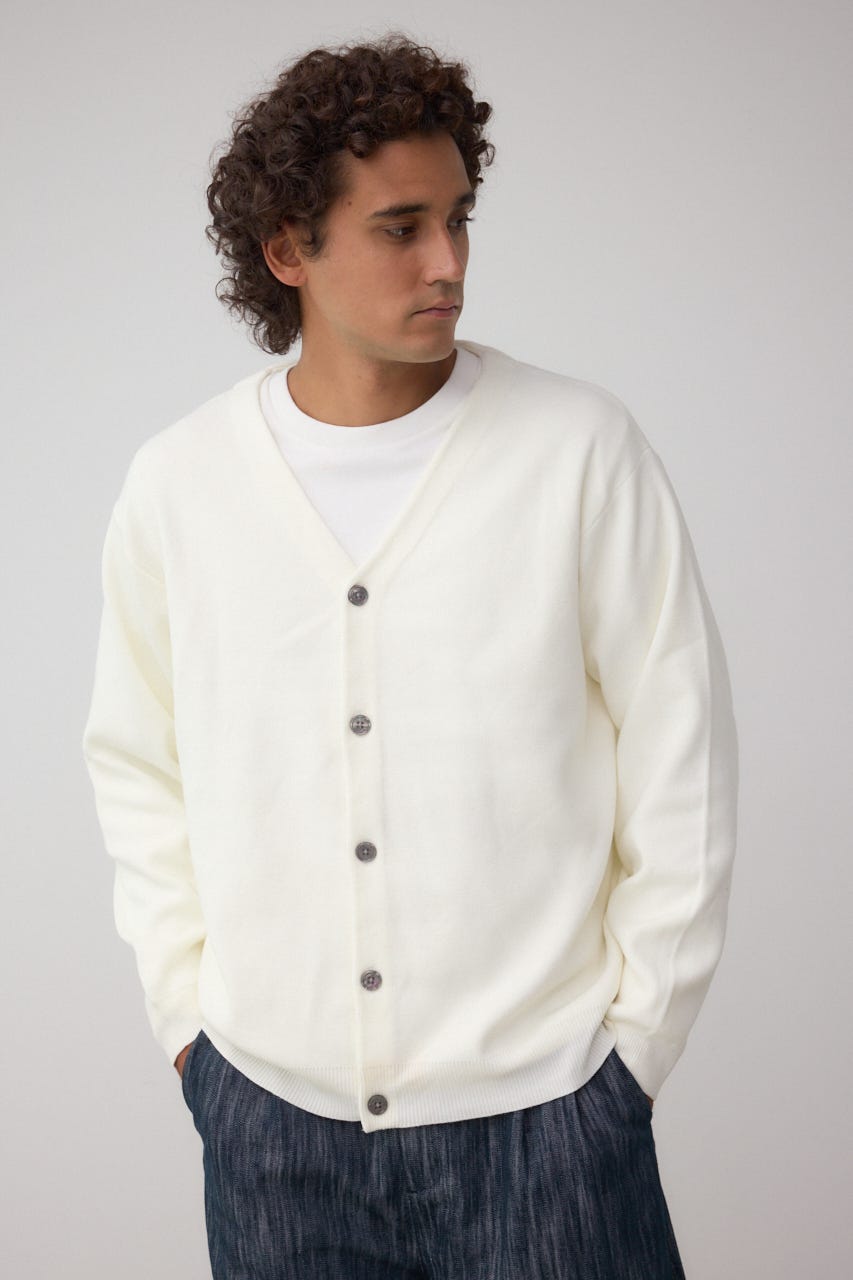 ミラノリブカーディガン O/WHT M