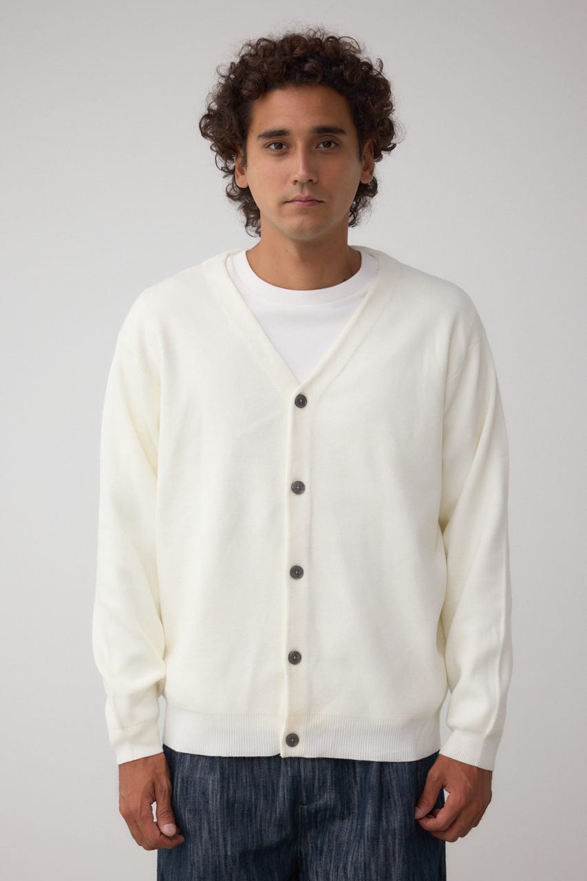 ミラノリブカーディガン O/WHT M