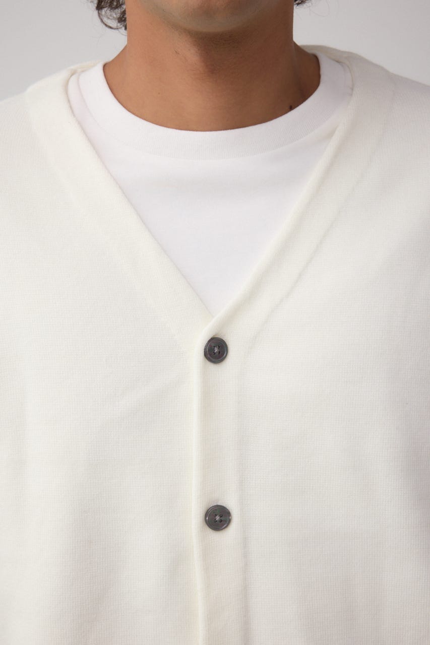 ミラノリブカーディガン O/WHT M