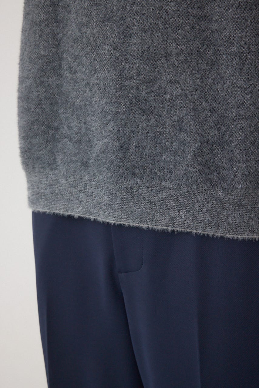 シャギーロゴニット 柄BLK FREE