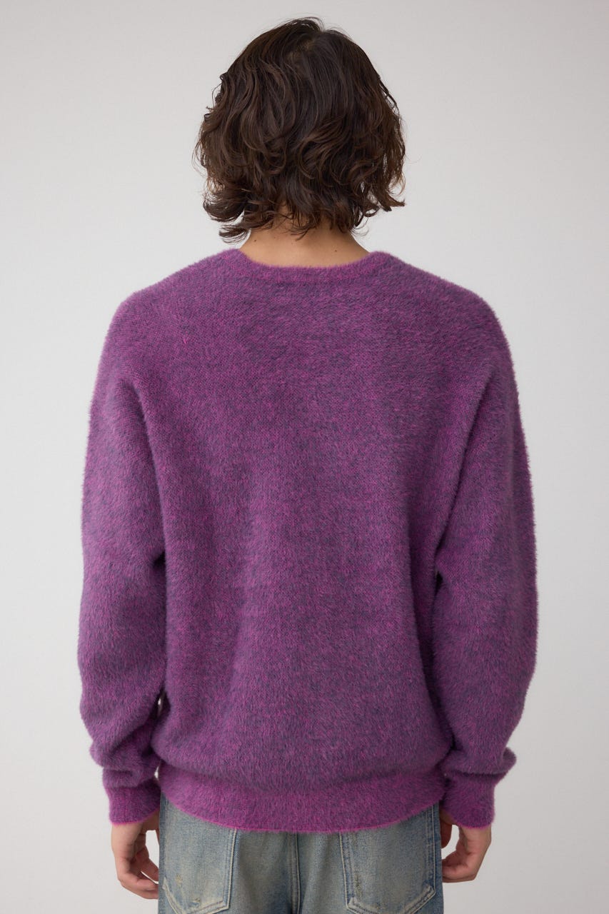 シャギーロゴニット 柄PNK FREE