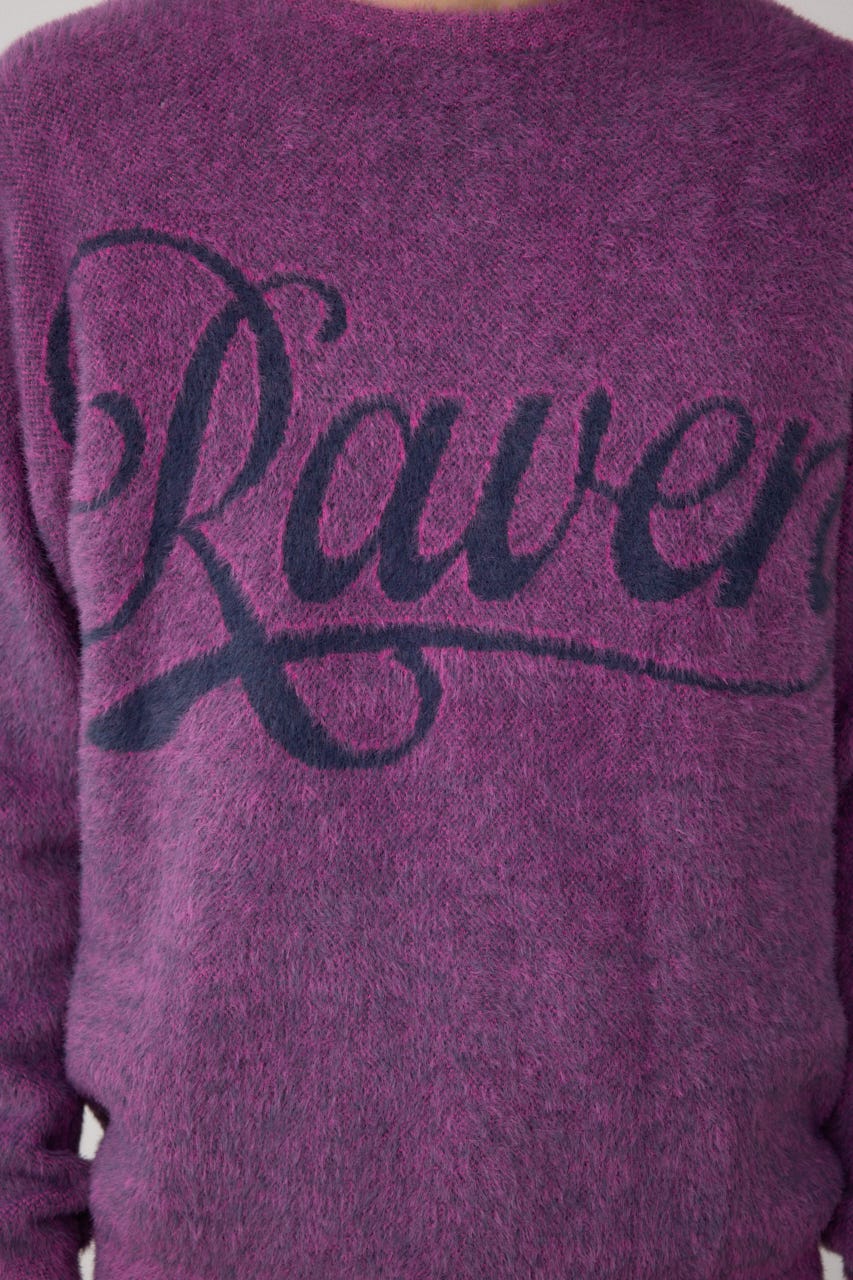 シャギーロゴニット 柄PNK FREE