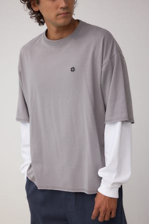 微配色フェイクレイヤードロンT