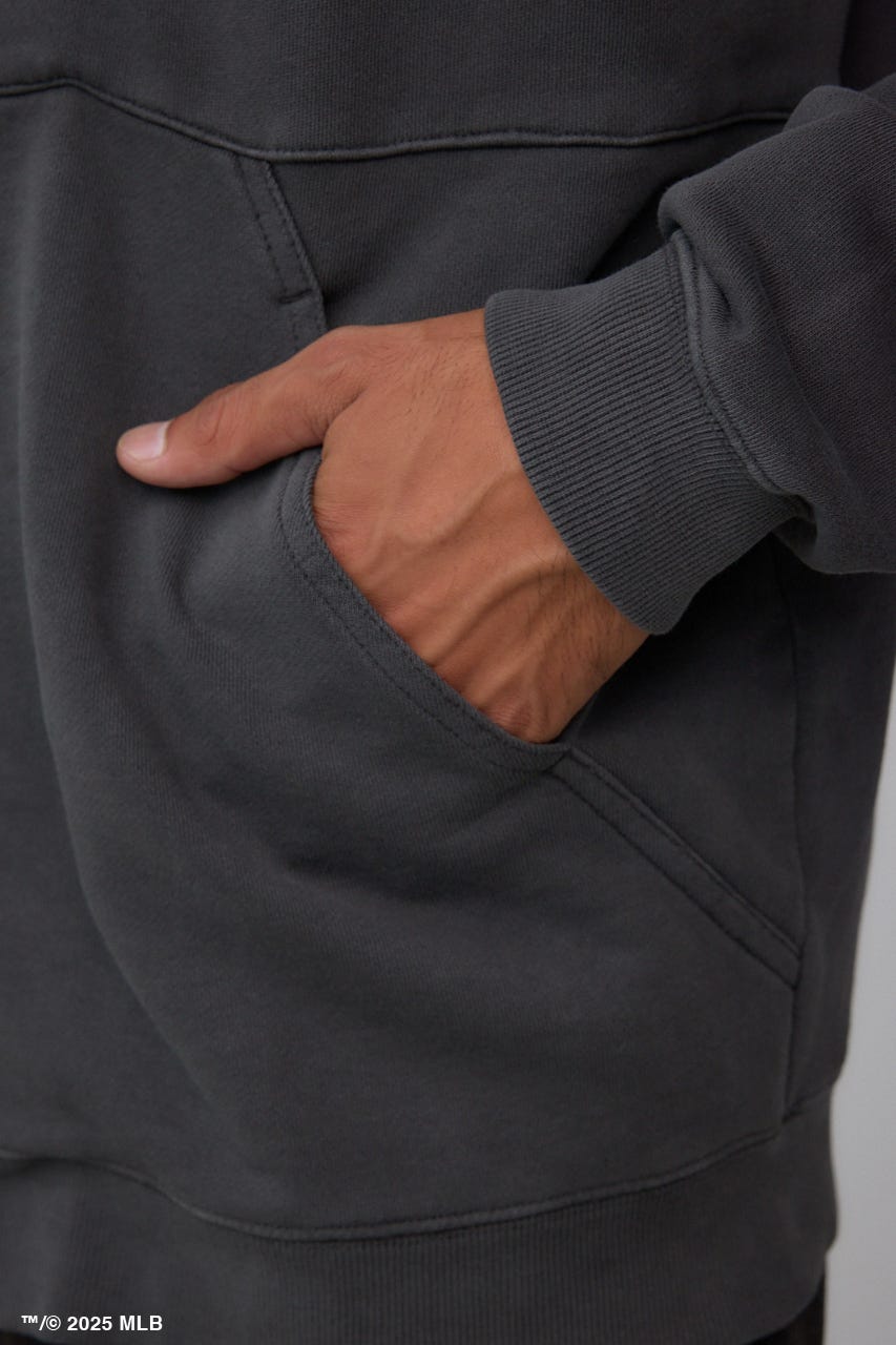 【MLB】AZUL ピグメント ジップパーカー BLK M