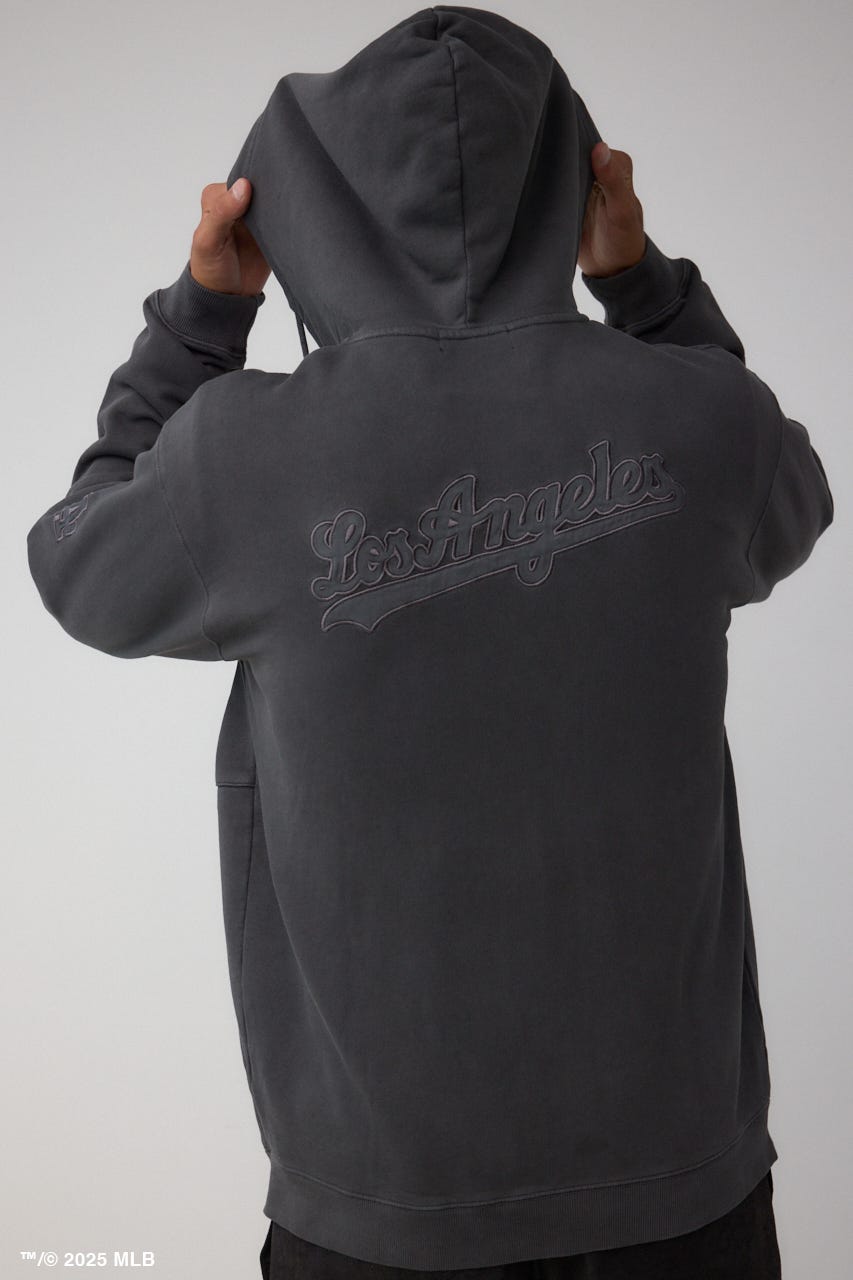 【MLB】AZUL ピグメント ジップパーカー BLK M