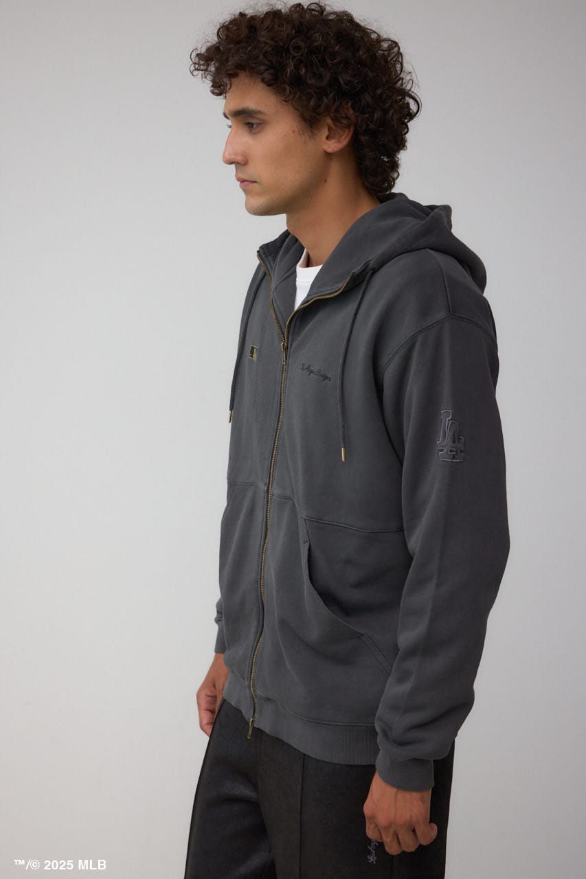 【MLB】AZUL ピグメント ジップパーカー BLK M