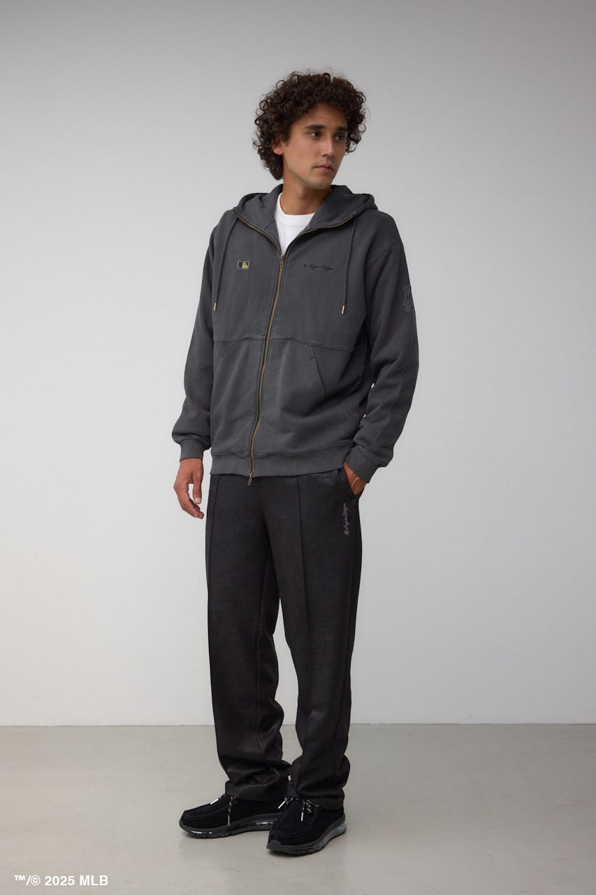 【MLB】AZUL ピグメント ジップパーカー BLK M