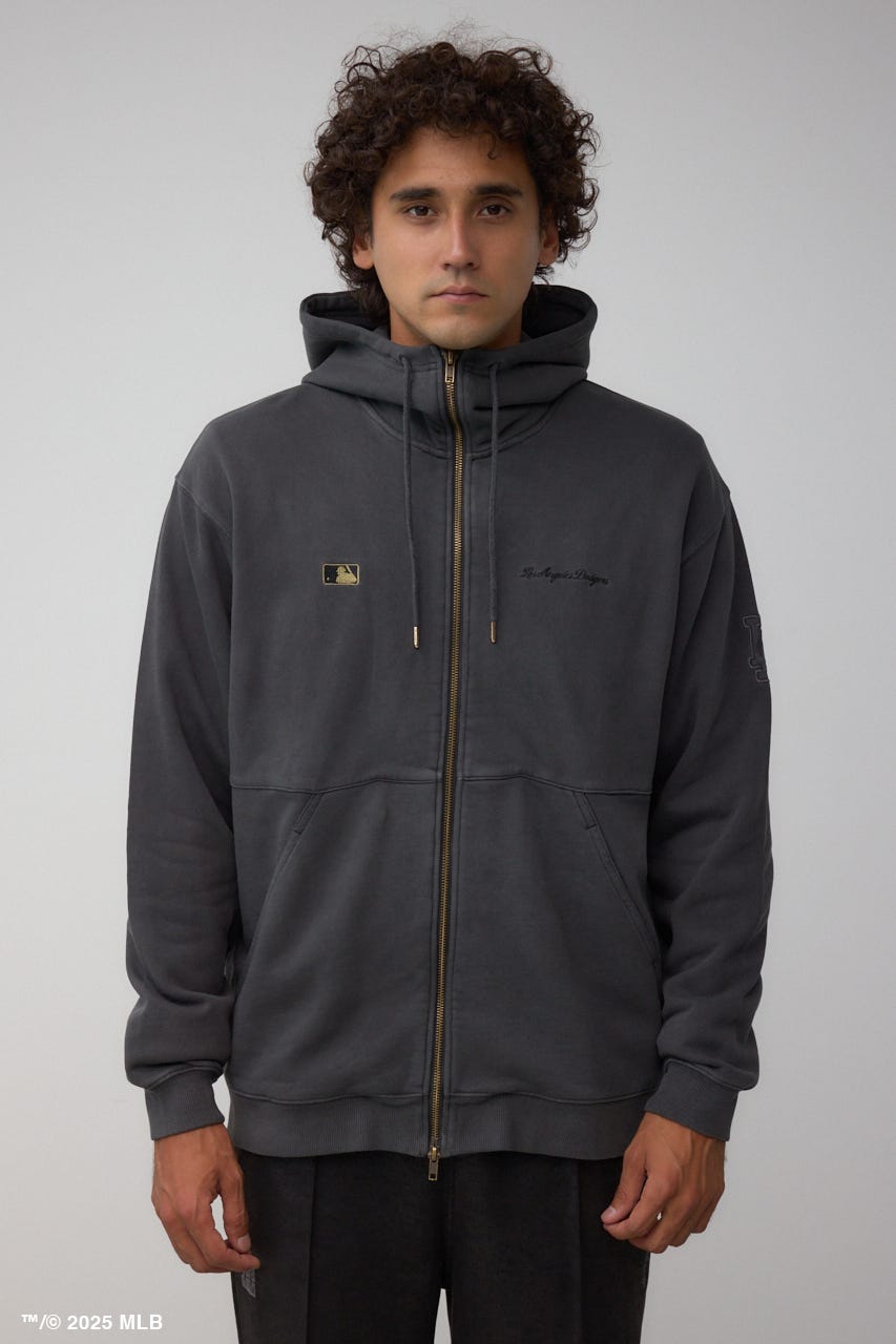 【MLB】AZUL ピグメント ジップパーカー BLK M