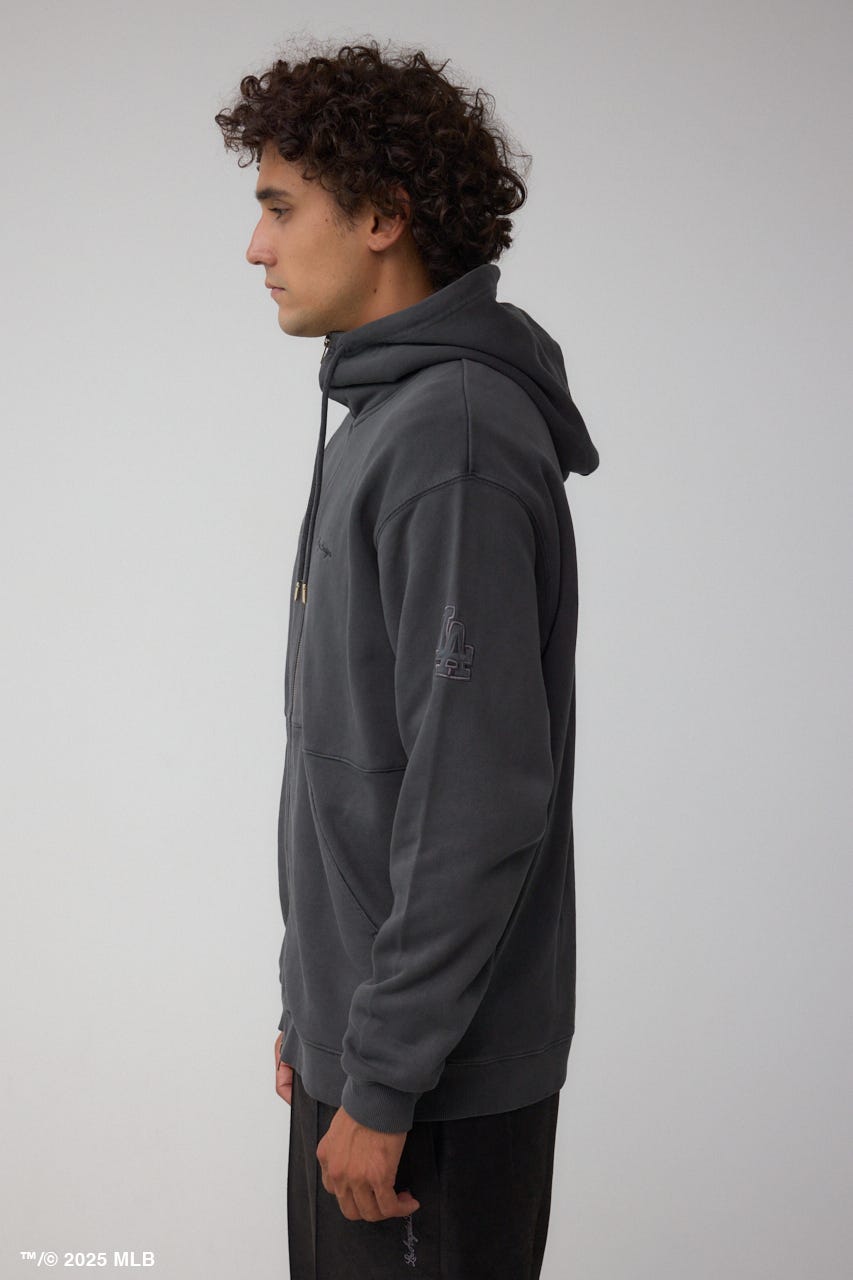 【MLB】AZUL ピグメント ジップパーカー BLK M