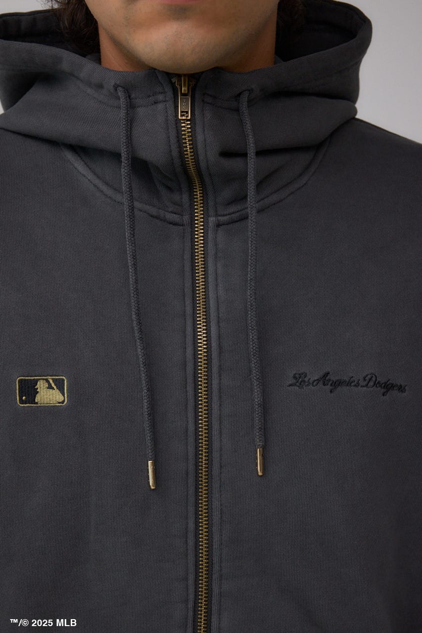 【MLB】AZUL ピグメント ジップパーカー BLK M