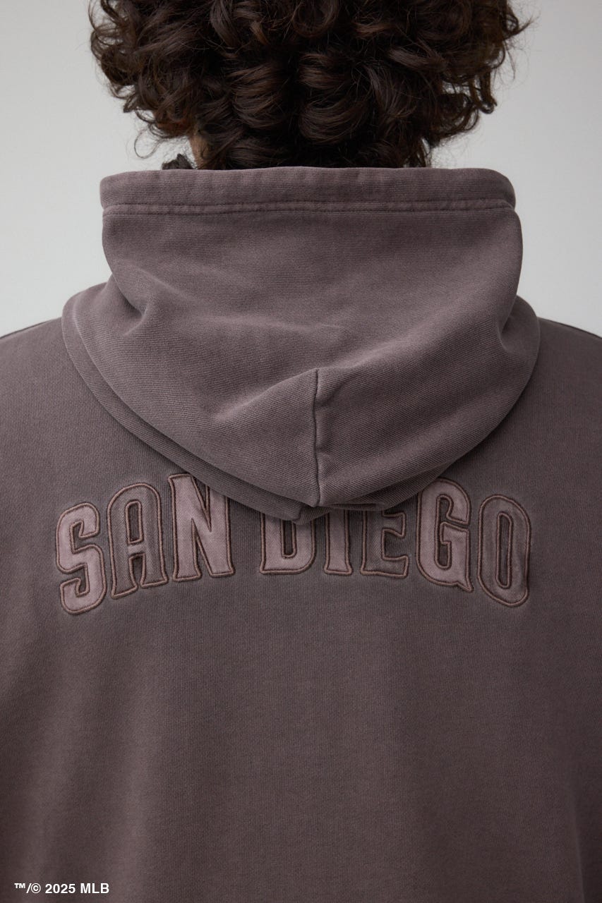 【MLB】AZUL ピグメント ジップパーカー BRN M