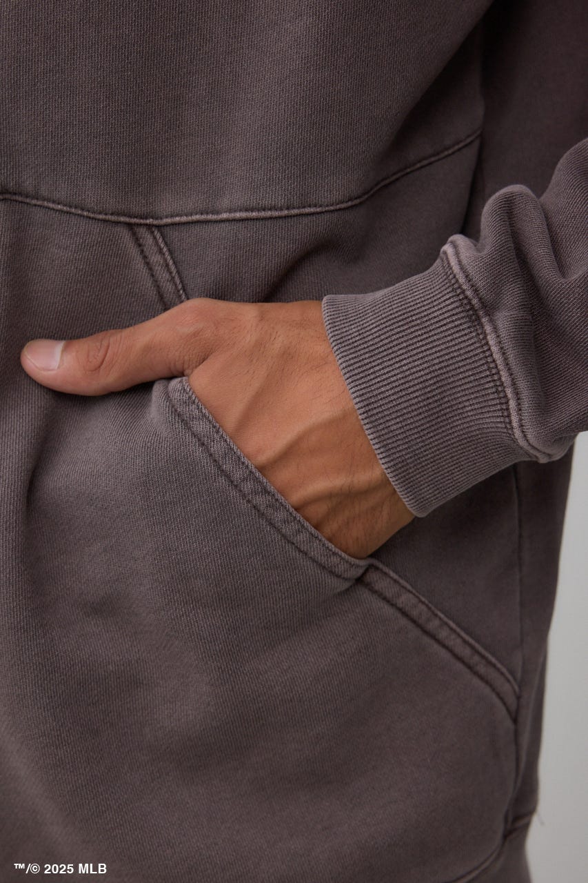 【MLB】AZUL ピグメント ジップパーカー BRN M