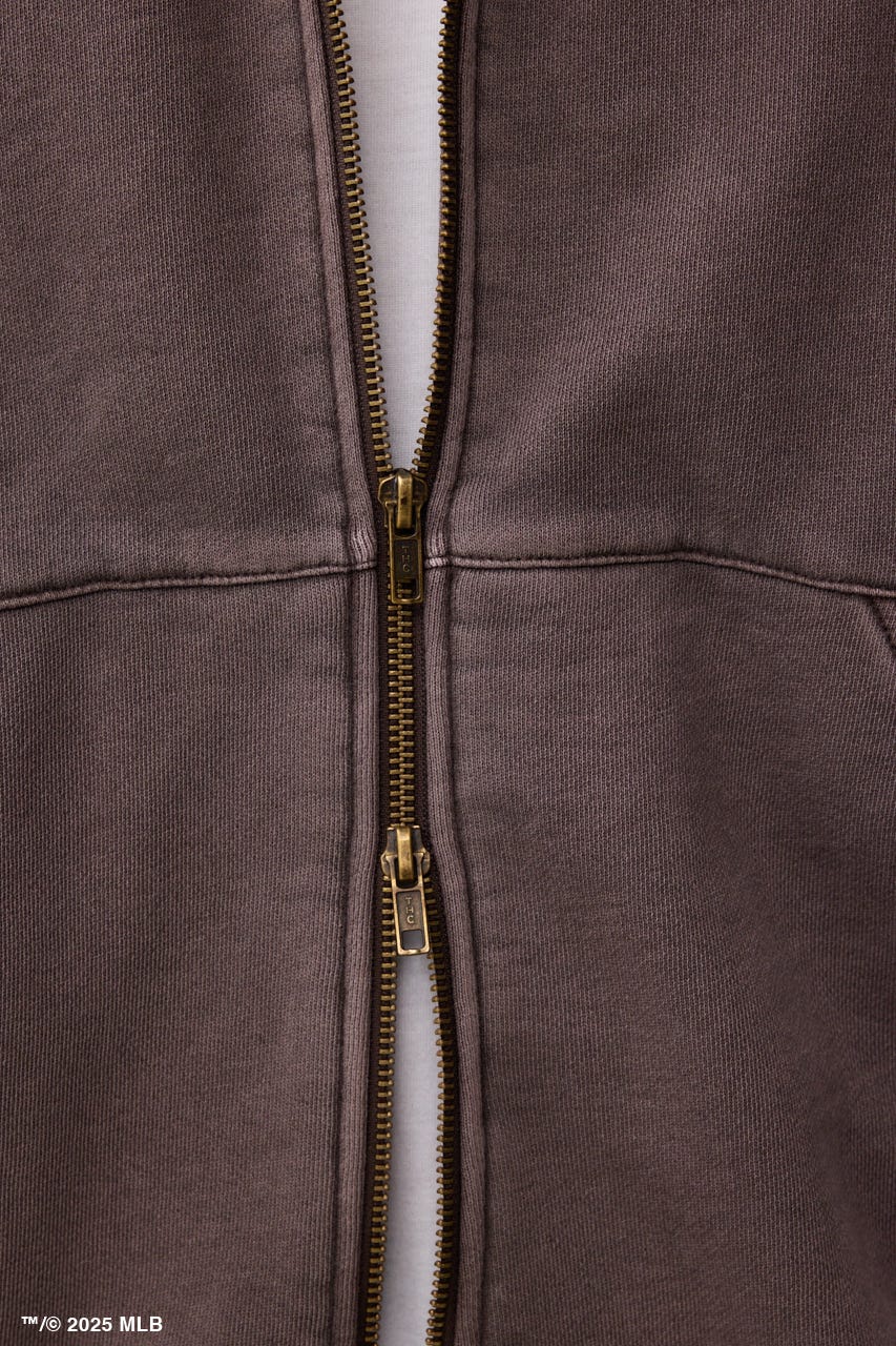 【MLB】AZUL ピグメント ジップパーカー BRN M