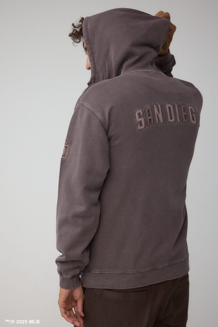 【MLB】AZUL ピグメント ジップパーカー BRN M