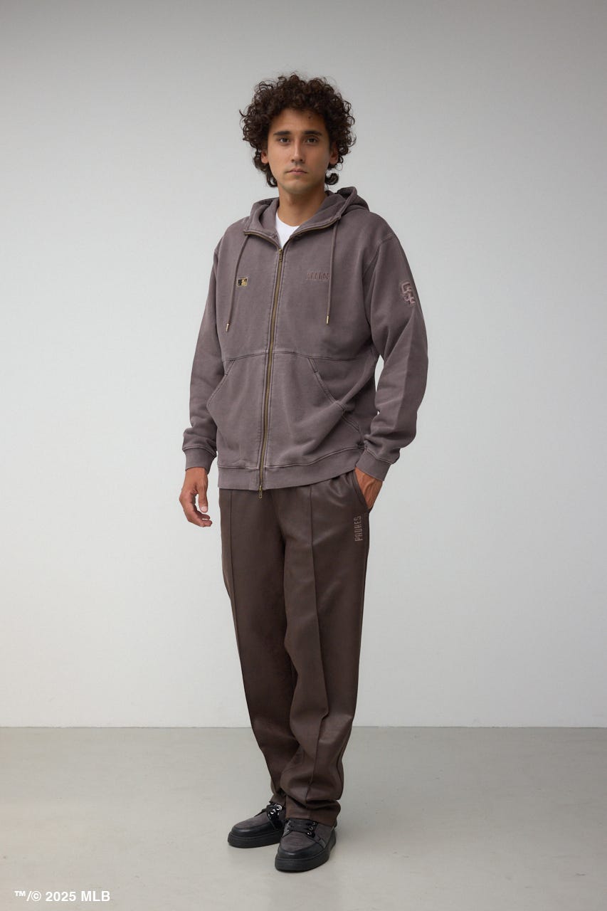 【MLB】AZUL ピグメント ジップパーカー BRN M