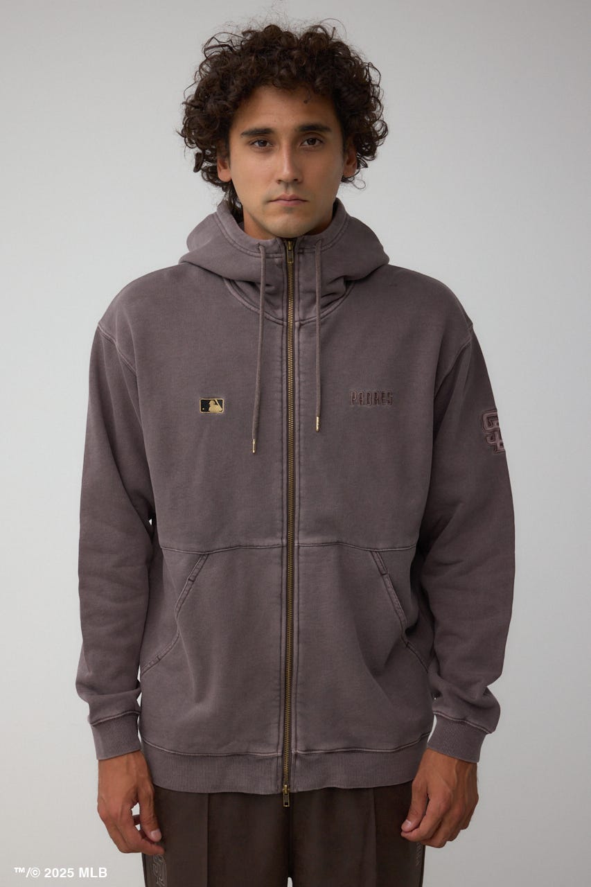 【MLB】AZUL ピグメント ジップパーカー BRN M