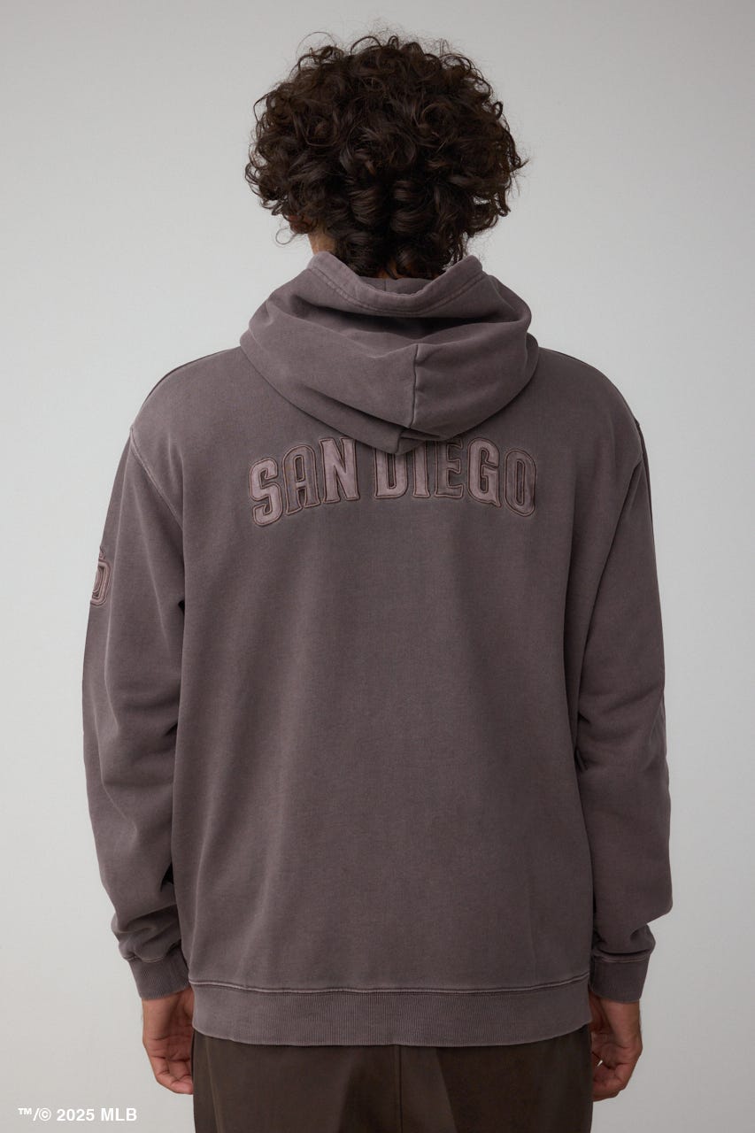 【MLB】AZUL ピグメント ジップパーカー BRN M