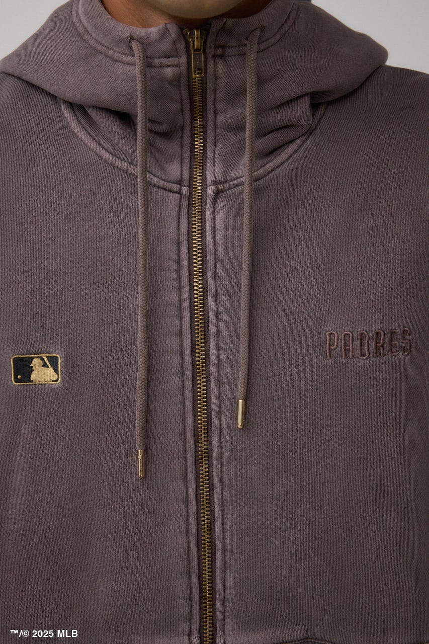 【MLB】AZUL ピグメント ジップパーカー BRN M