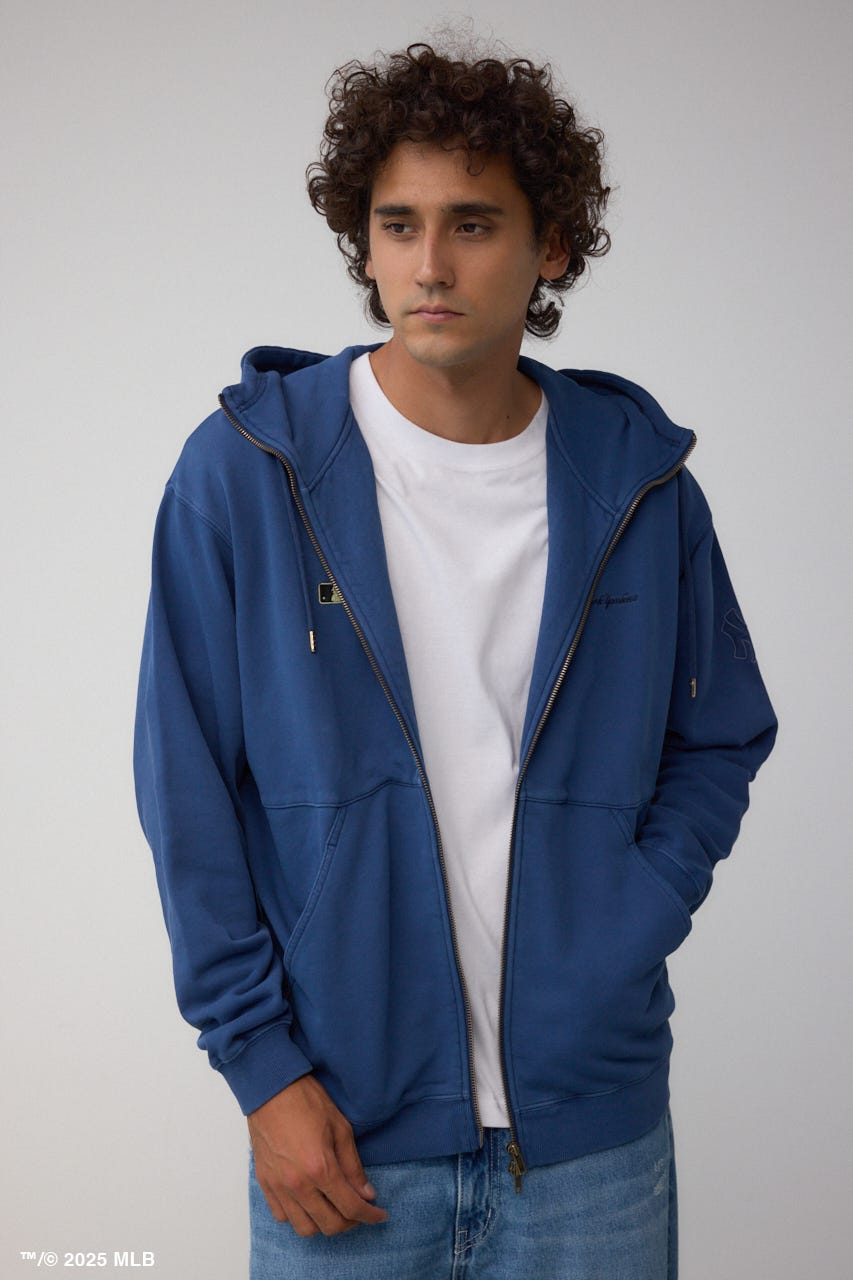 【MLB】AZUL ピグメント ジップパーカー NVY M