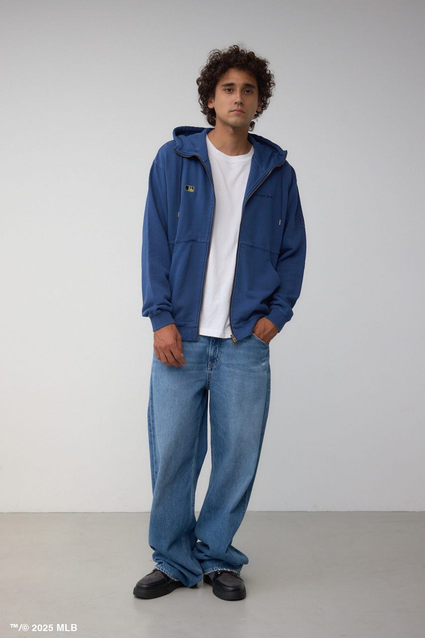 【MLB】AZUL ピグメント ジップパーカー NVY M