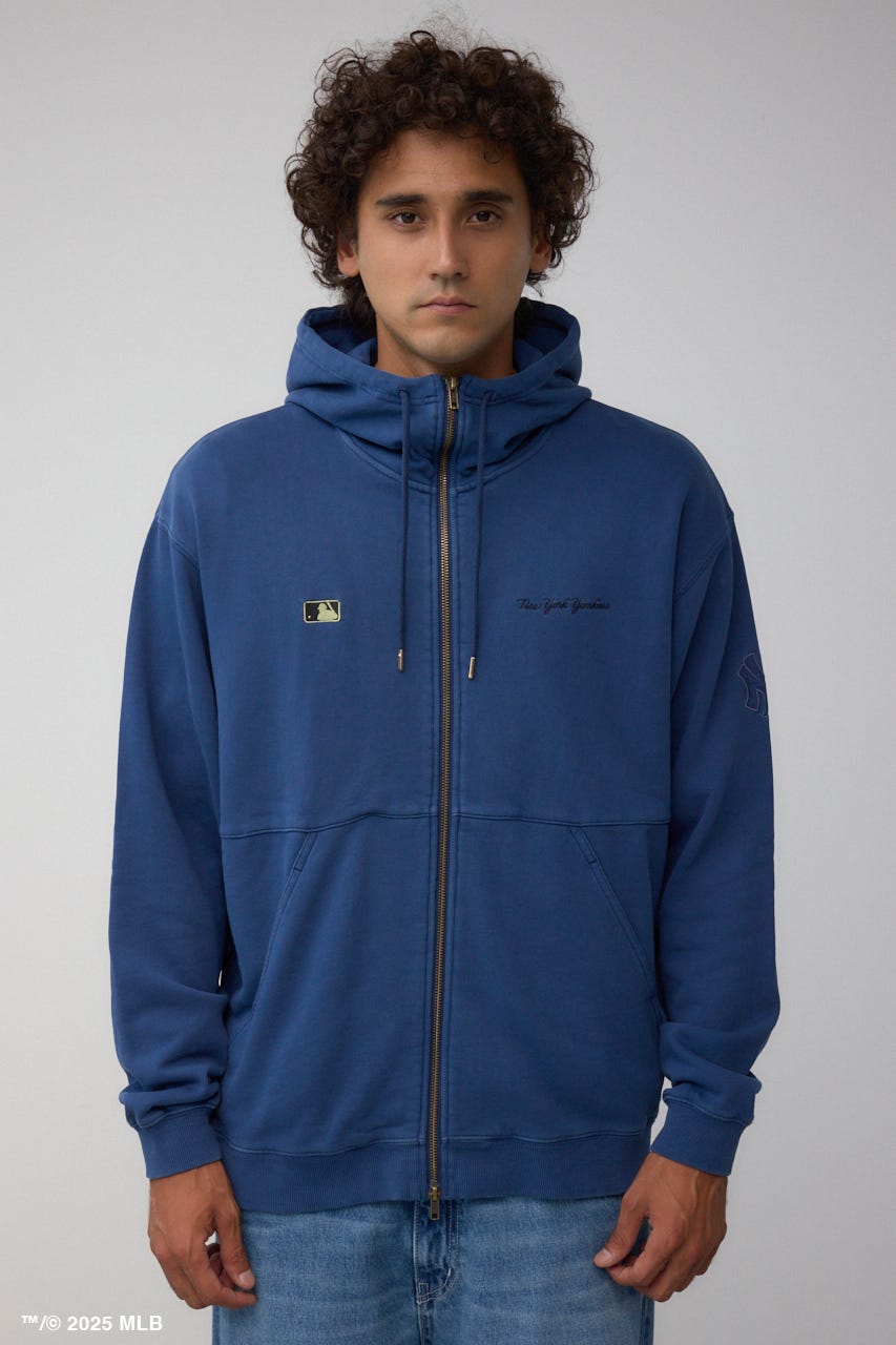 【MLB】AZUL ピグメント ジップパーカー NVY M