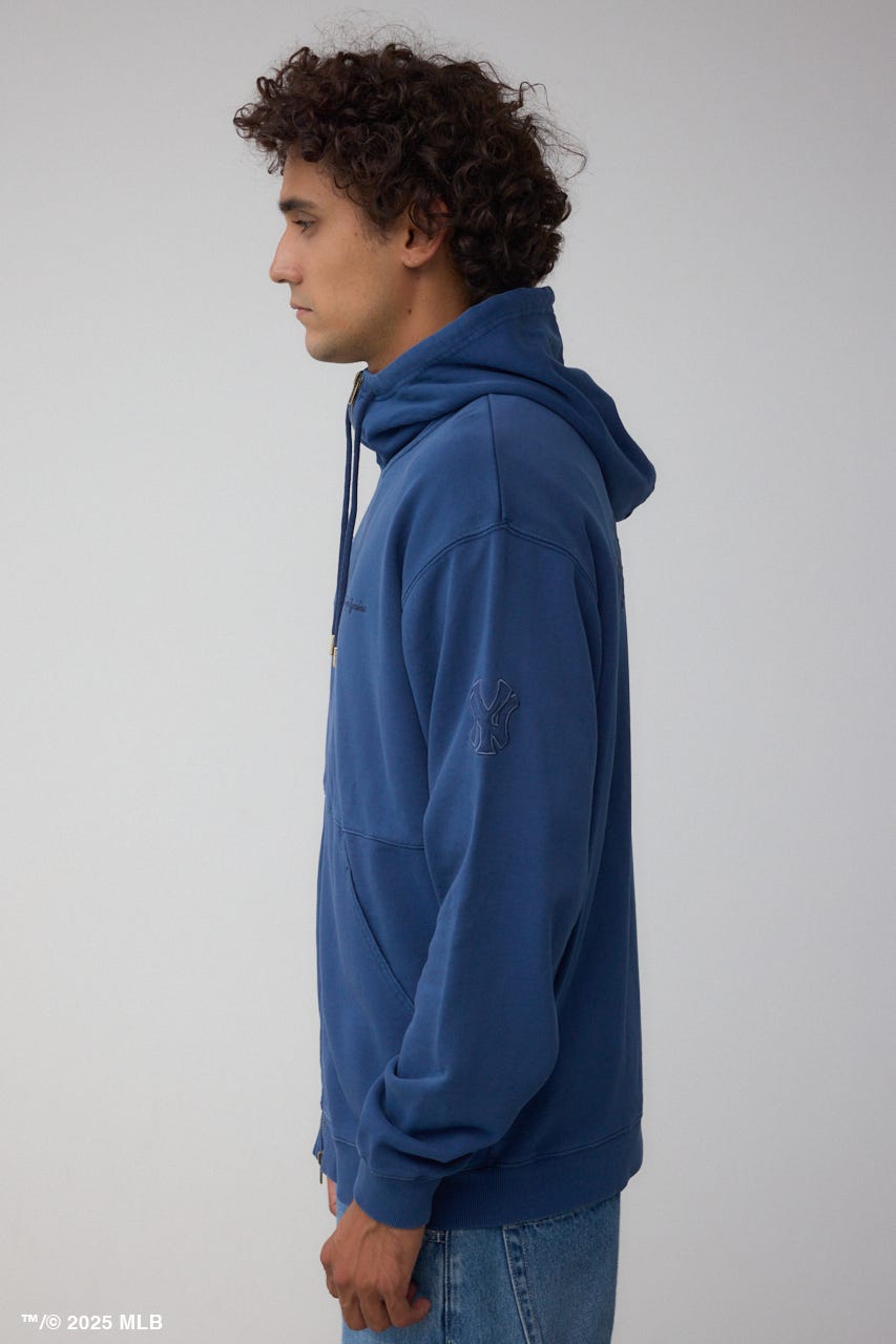 【MLB】AZUL ピグメント ジップパーカー NVY M