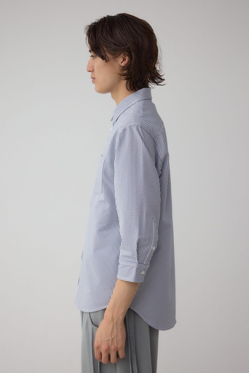 AZUL BY MOUSSY | シアサッカー7分袖シャツ (シャツ・ブラウス