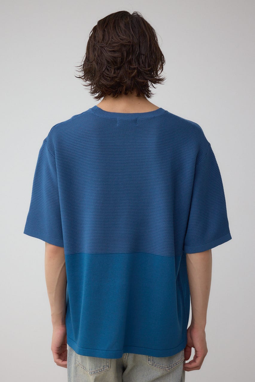 AZUL BY MOUSSY | 編地切替バイカラーニットトップス (ニット