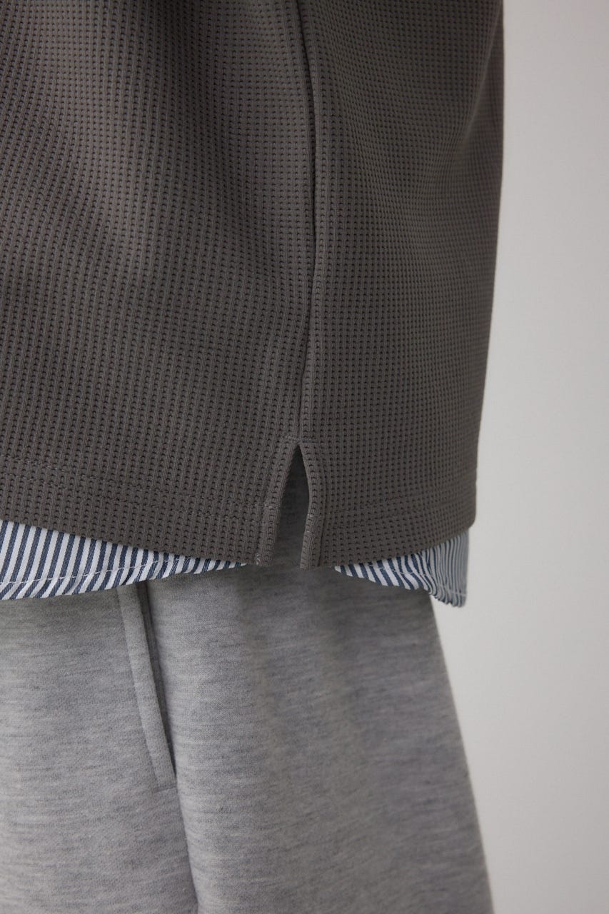 シャツスウィッチングプルオーバー 柄GRY M