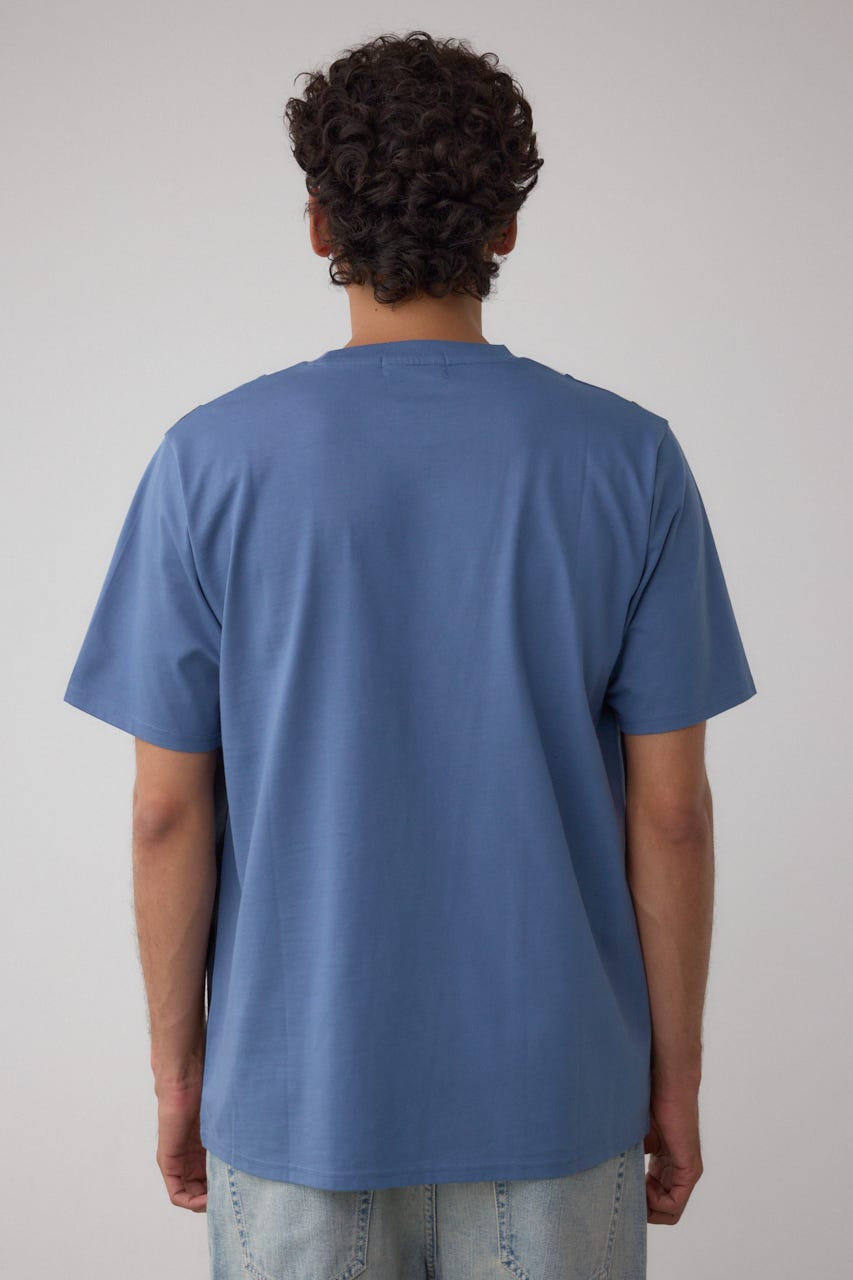 ラインスウィッチングTシャツ 柄BLU L