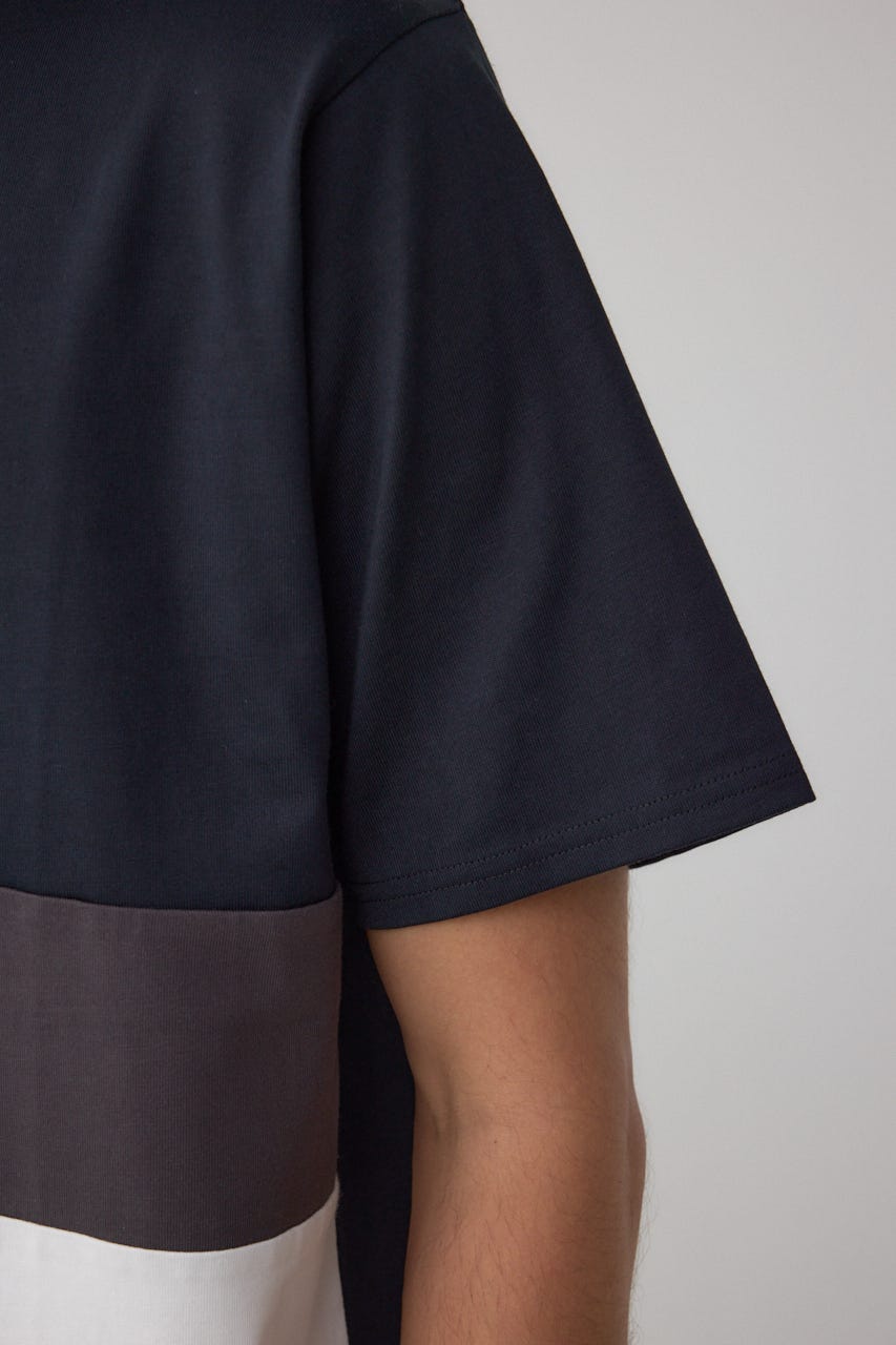 パネルスウィッチングTシャツ 柄BLK M