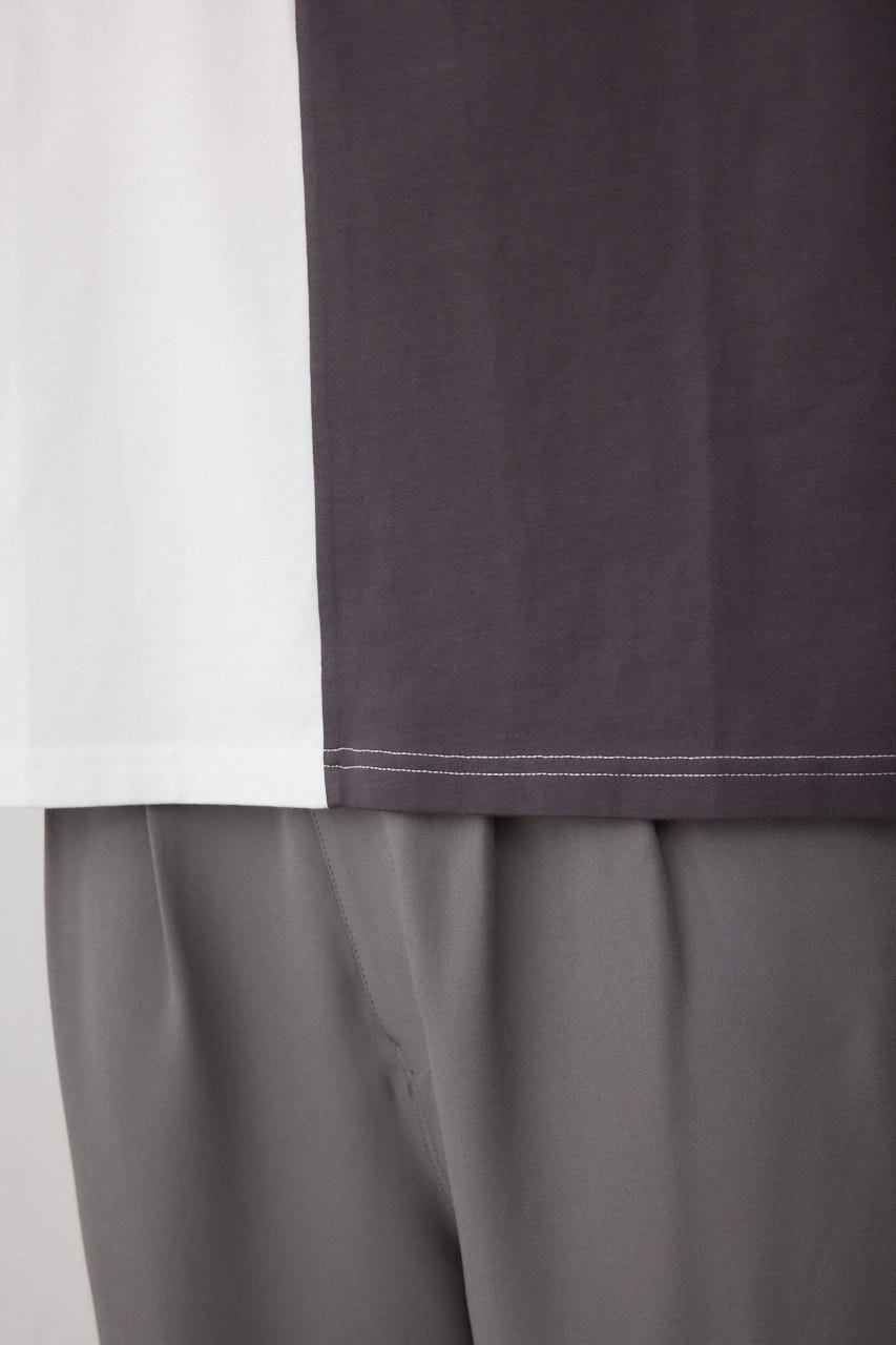 パネルスウィッチングTシャツ 柄WHT M