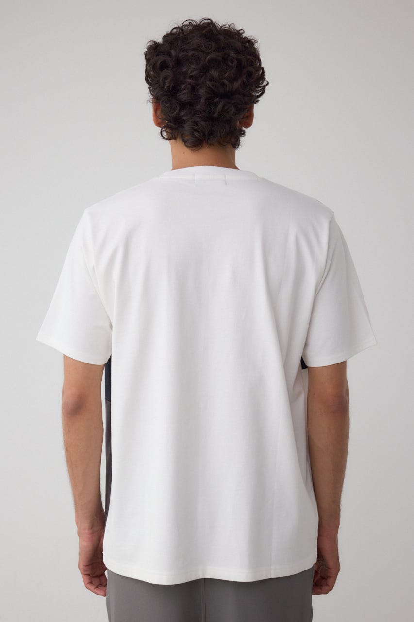 パネルスウィッチングTシャツ 柄WHT M