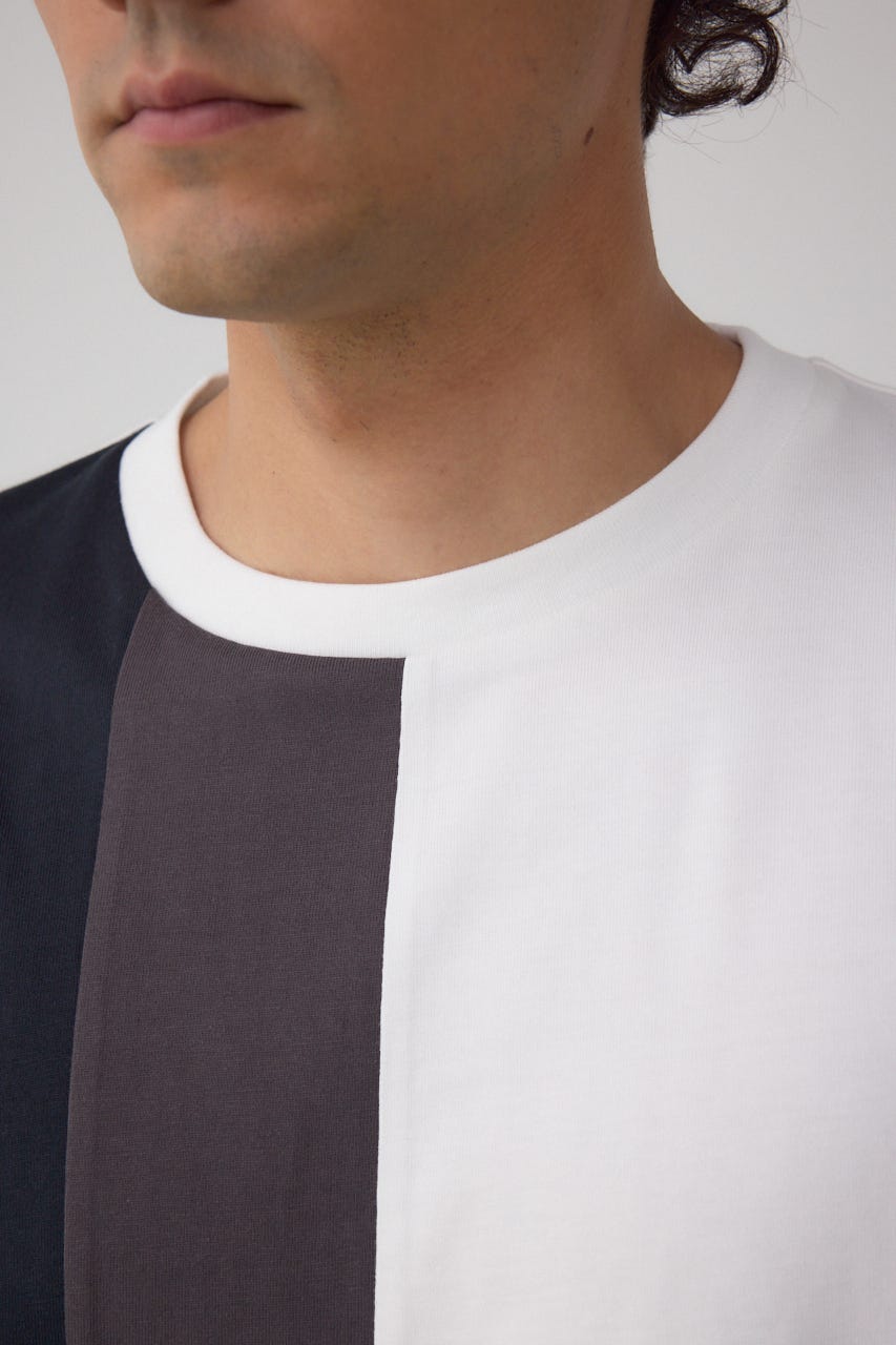 パネルスウィッチングTシャツ 柄WHT M