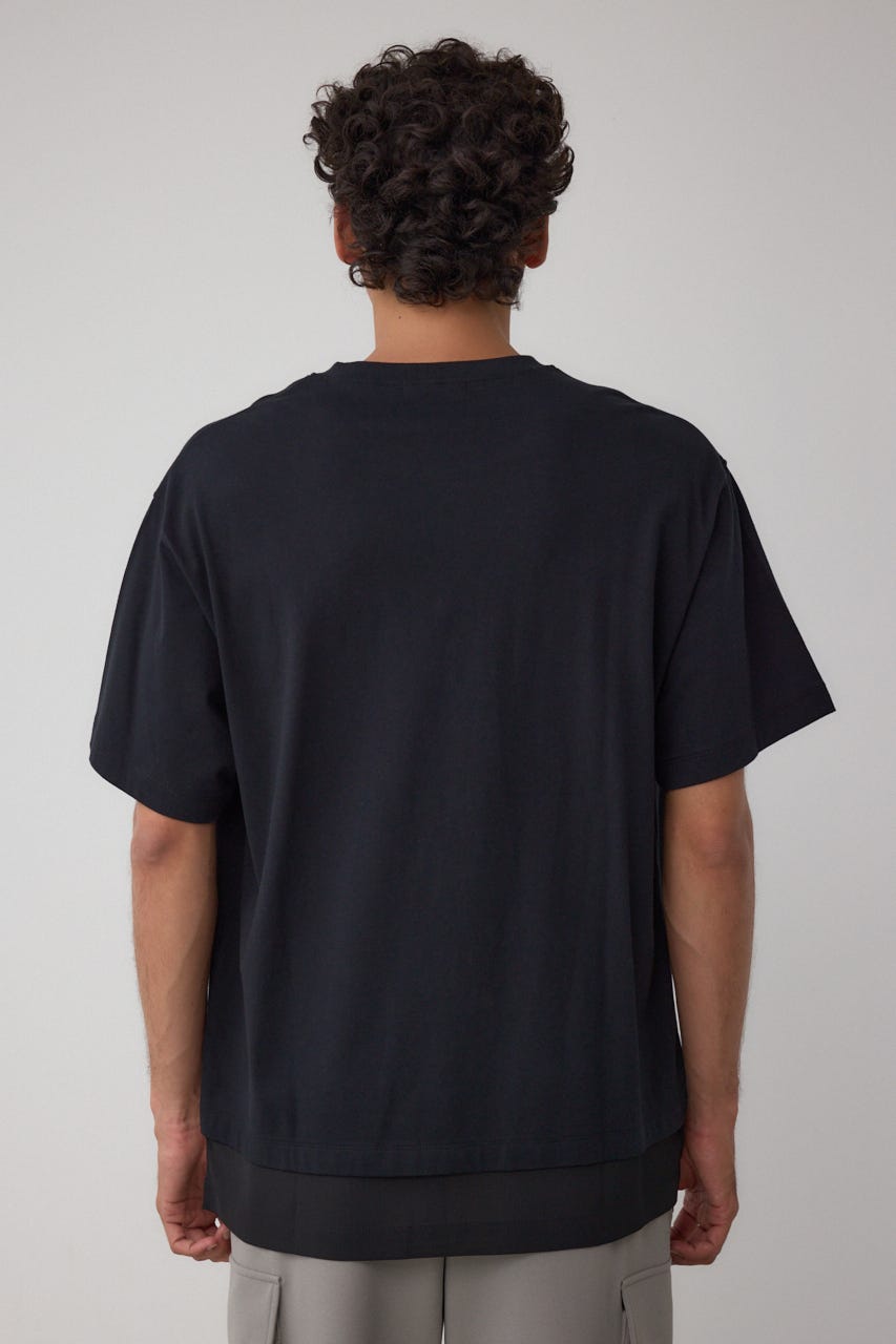 楊柳レイヤードTシャツ BLK L