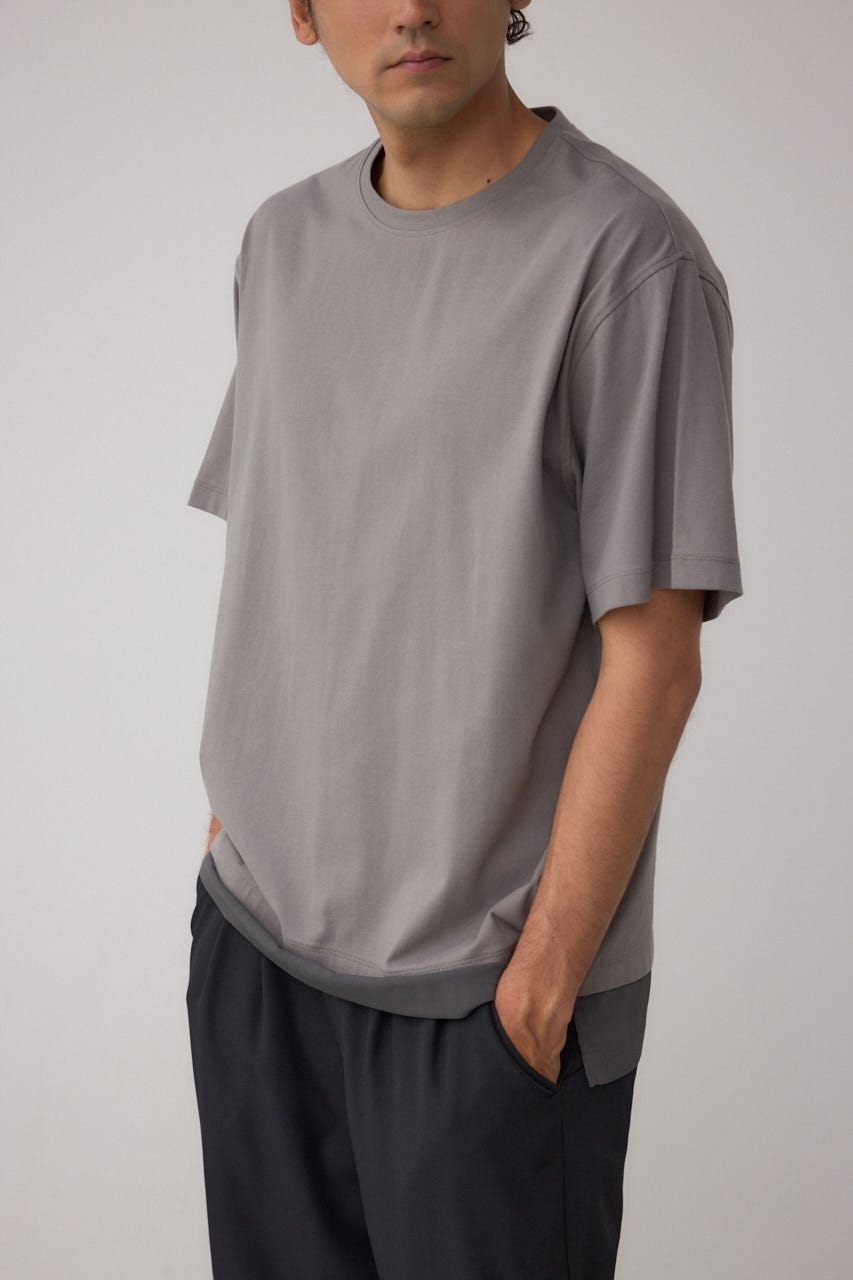 楊柳レイヤードTシャツ GRY L