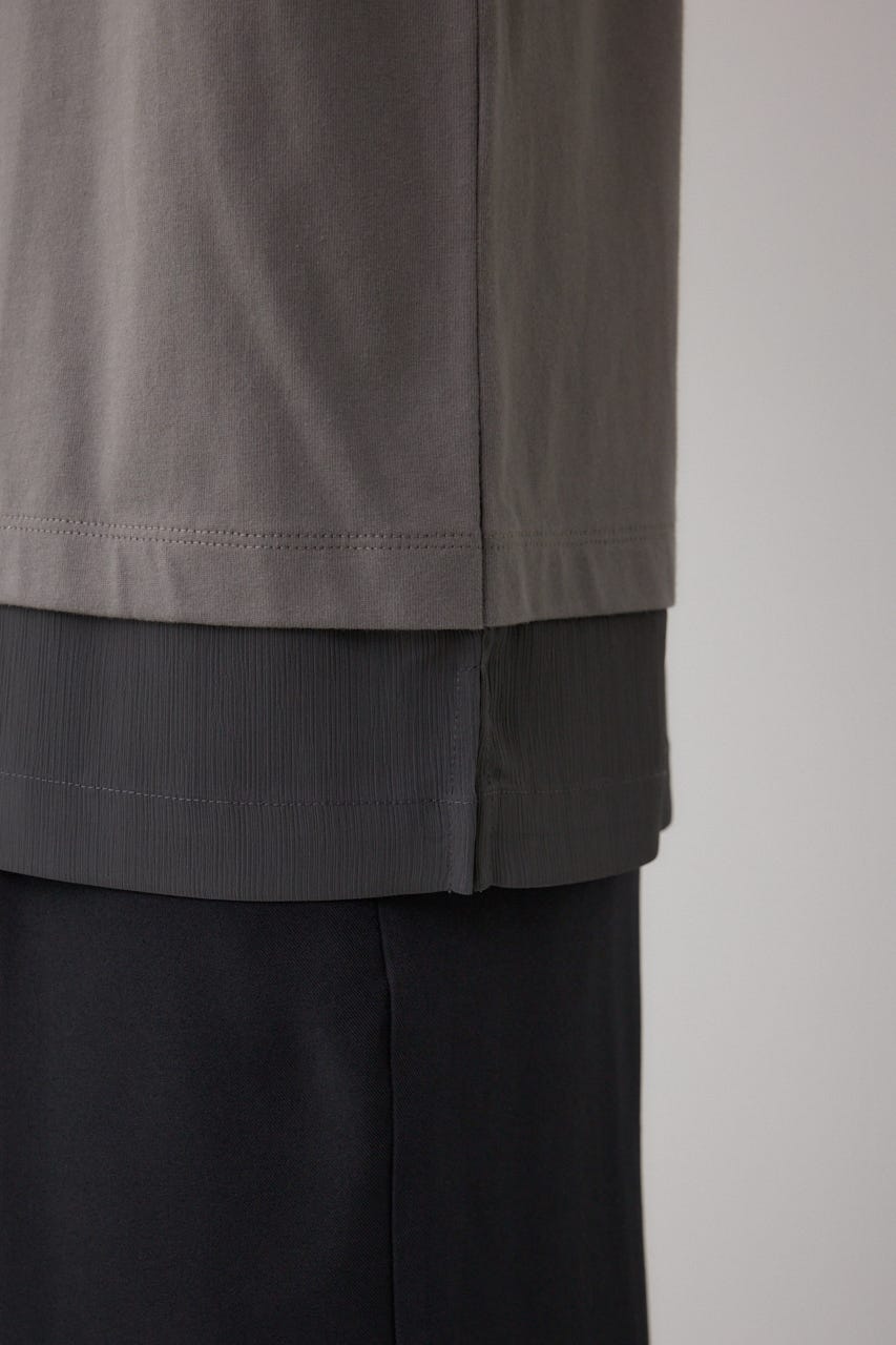 楊柳レイヤードTシャツ GRY L