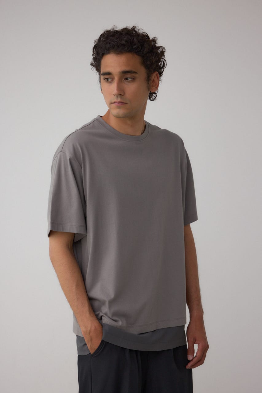 楊柳レイヤードTシャツ GRY L